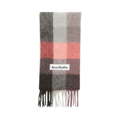 Acne Studios Mohair Check Scarf "Mauve/Pink"