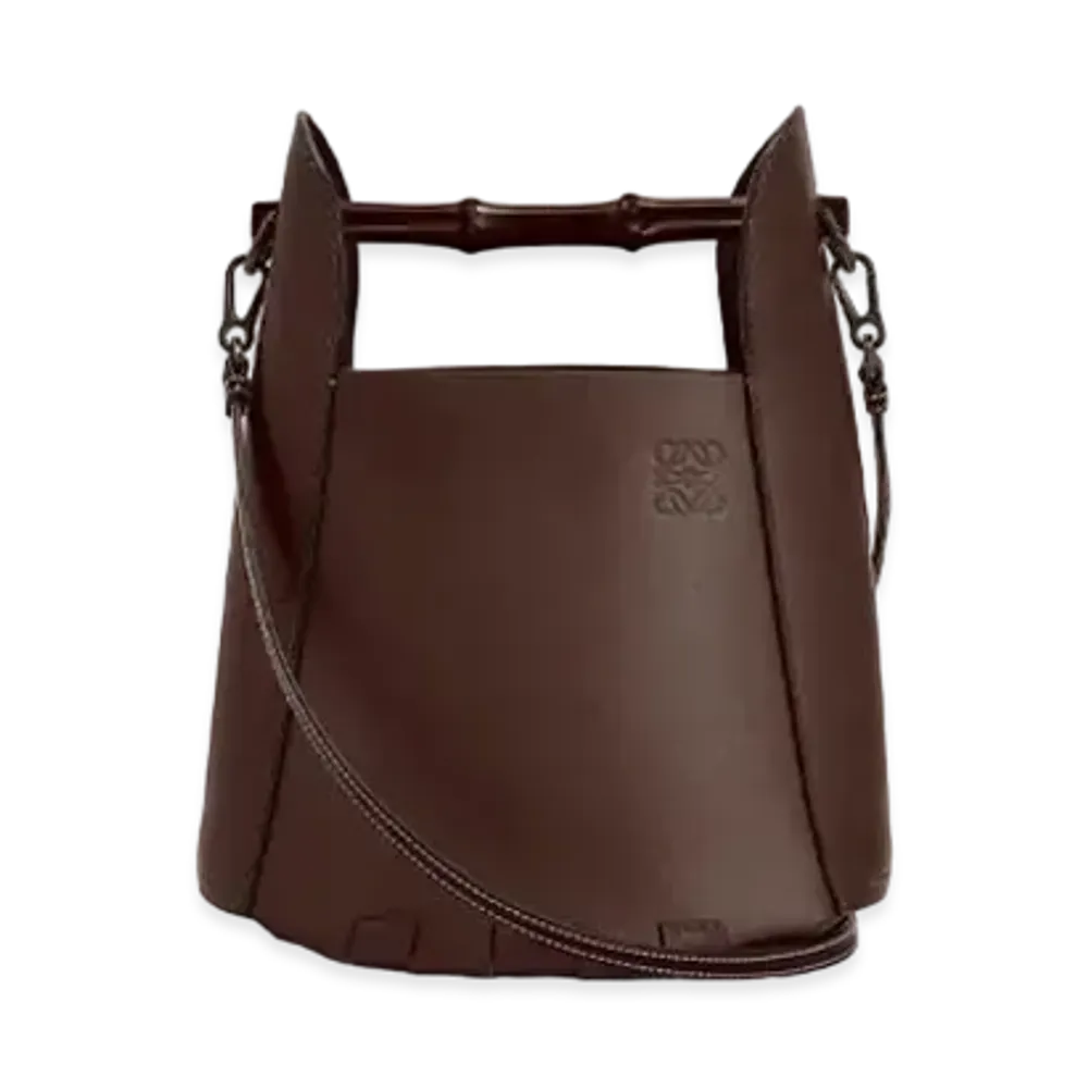 LOEWE Bamboo Bucket Bag In Calfskin "Chestnut"