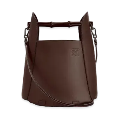 LOEWE Bamboo Bucket Bag In Calfskin "Chestnut"