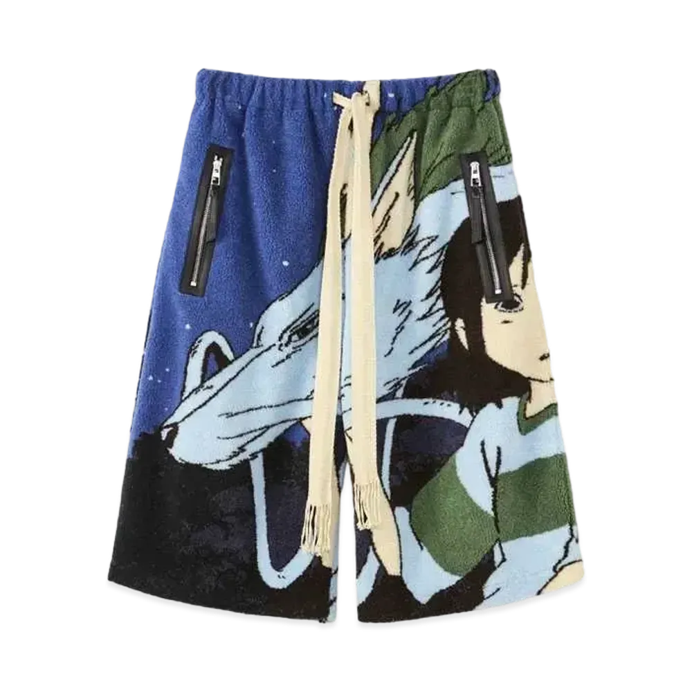 LOEWE x Spirited Away Haku Bermuda In Jacquard Fleece "Multicolor"