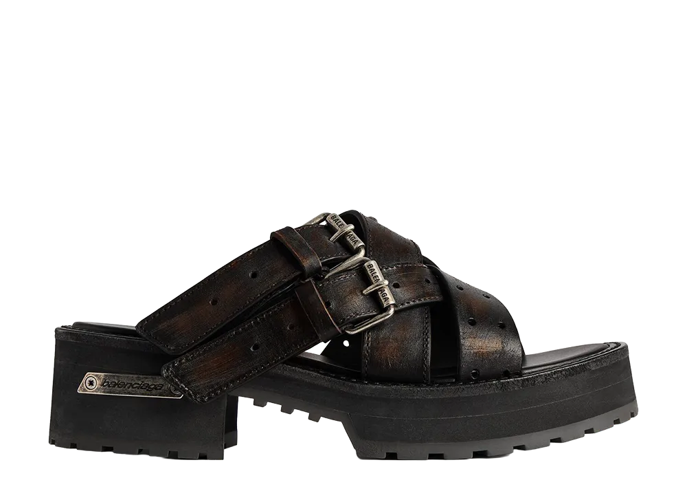 BALENCIAGA Women's Venom Open Mule "Brown"