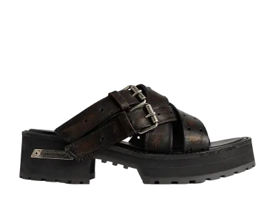 BALENCIAGA Women's Venom Open Mule "Brown"