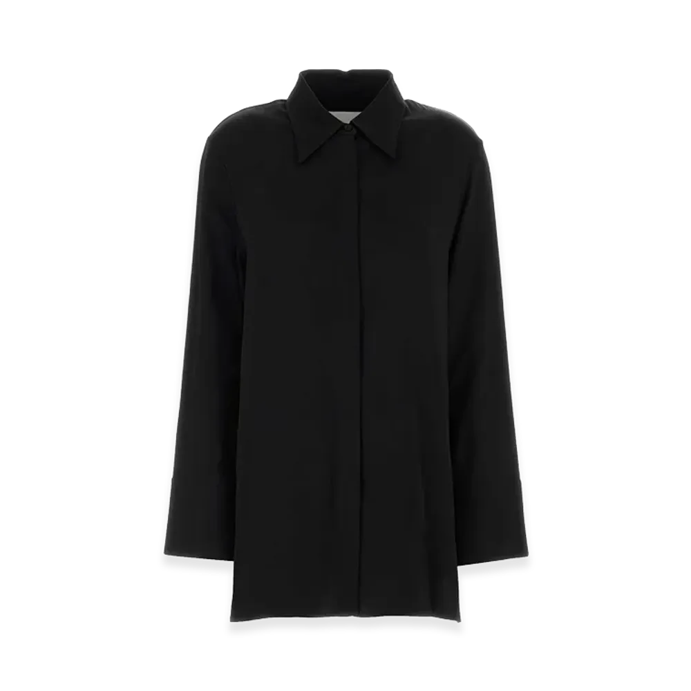 Jil Sander Women's Satin Oversize Shirt "Black"