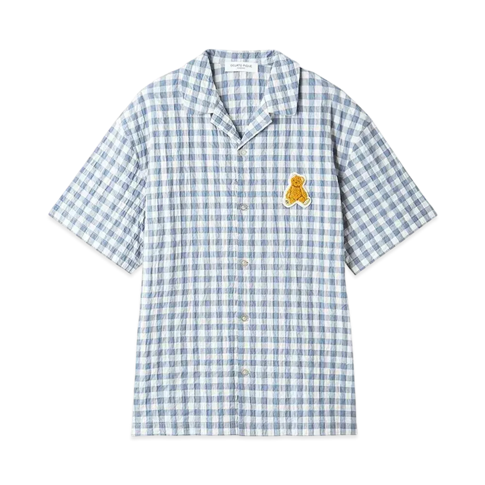 GELATO PIQUE Homme Gingham Check Shirt "Blue"