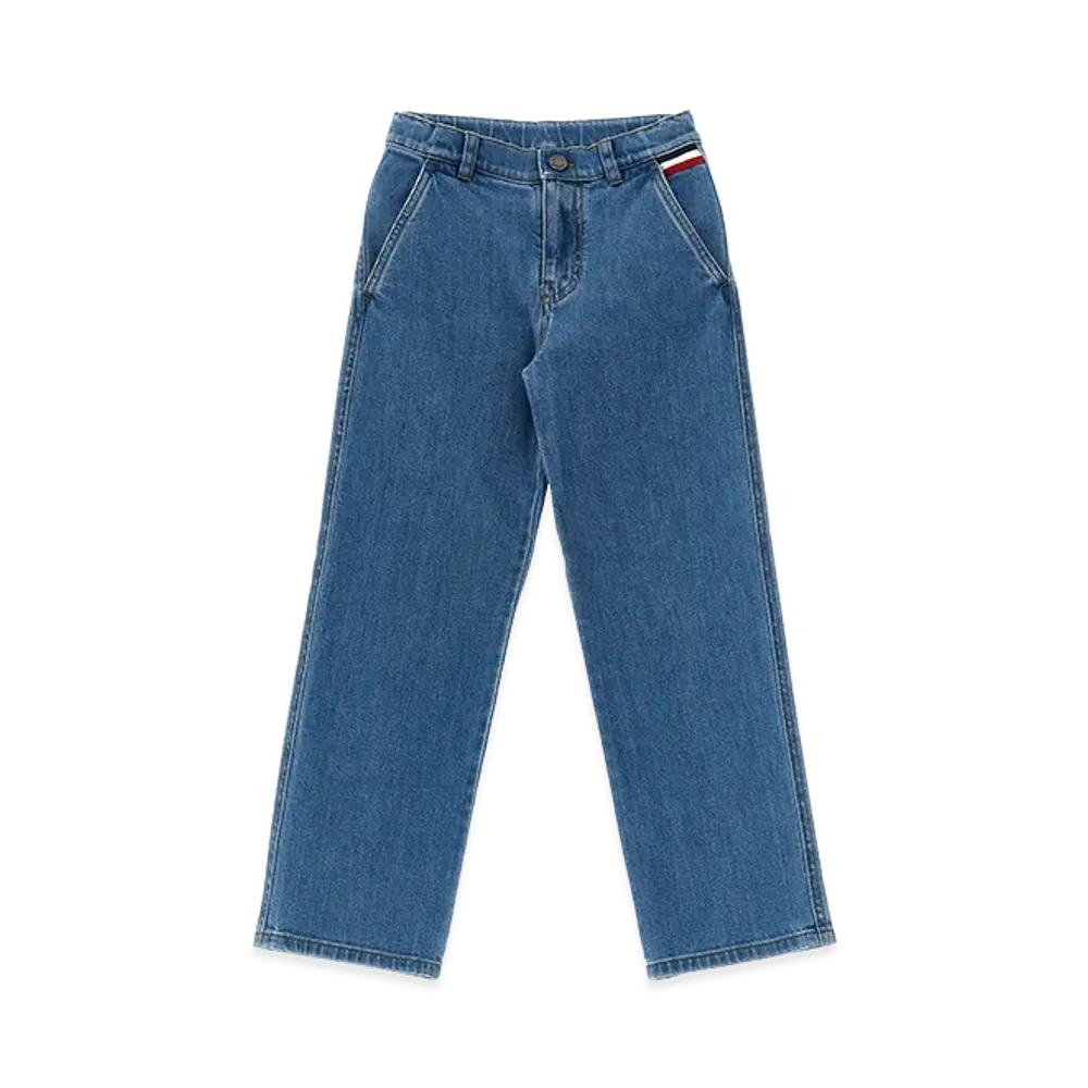 MONCLER Kids Straight Leg Jeans "Blue"