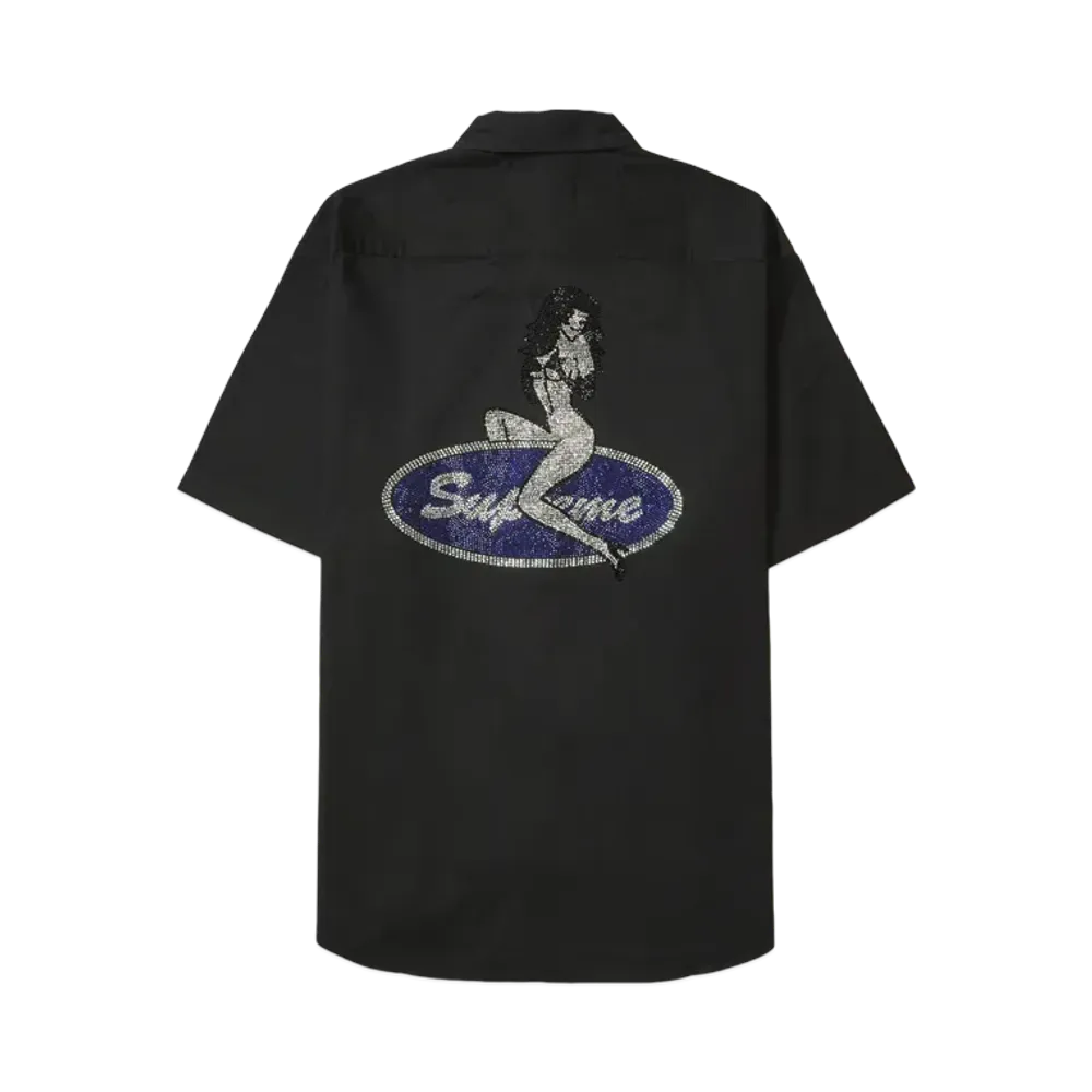 Supreme Rhinestone Pin Up S/S Work Shirt "Black"