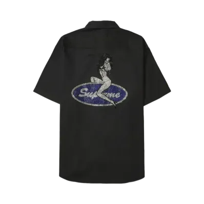 Supreme Rhinestone Pin Up S/S Work Shirt "Black"