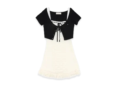 ANDMARY Women's Mona Lace Set Mini Dress "Black"