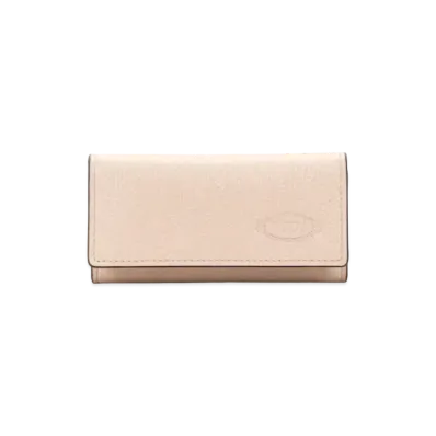 TOD'S Leather Key Holder "Beige/Pink"