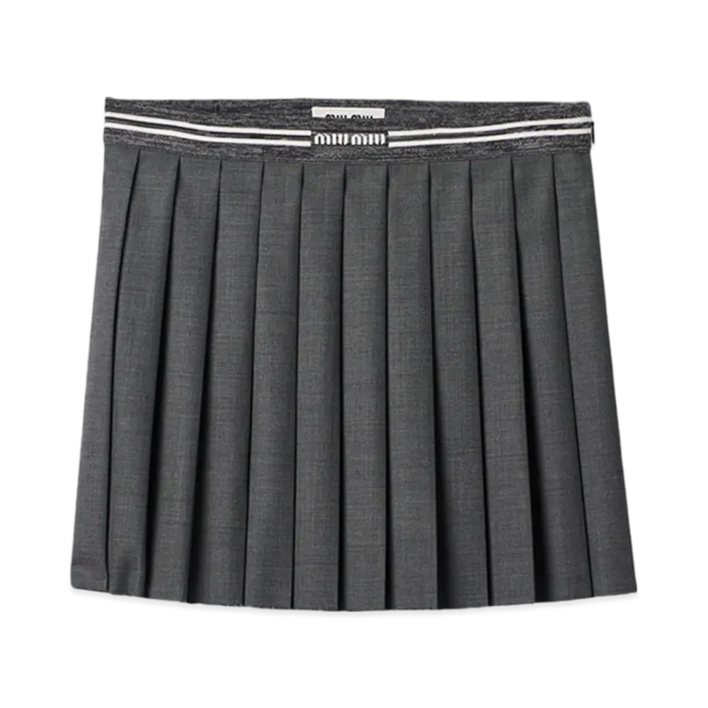 MIU MIU Women's Grisaille Miniskirt "Slate Gray"
