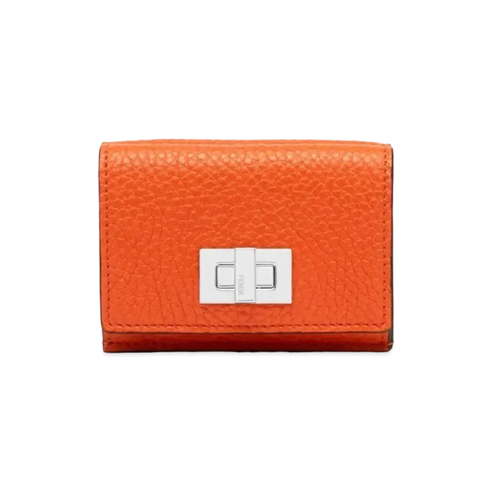 FENDI Micro Tri-Fold Wallet Leather "Orange"