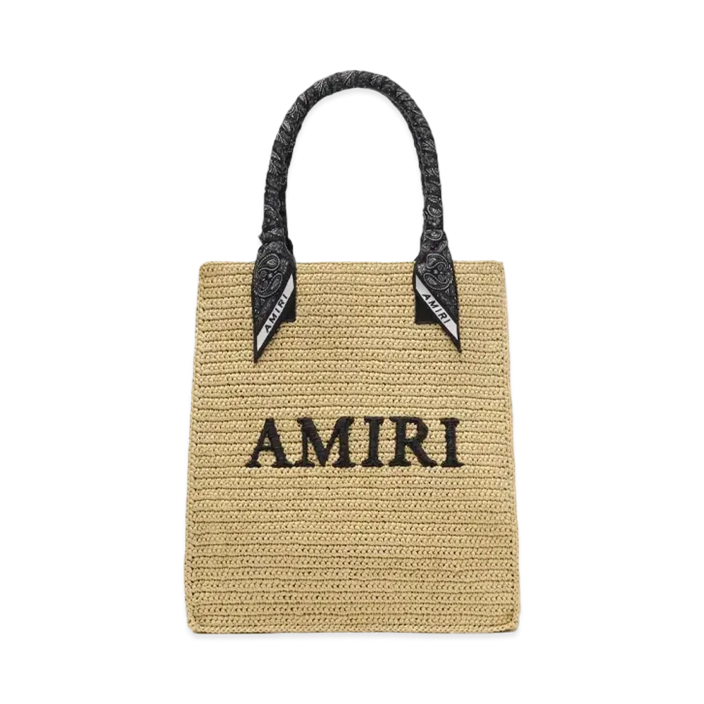 AMIRI Raffia Tote "Black"