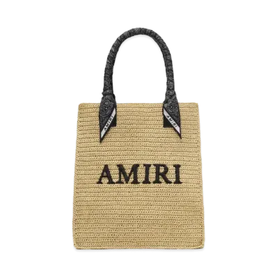 AMIRI Raffia Tote "Black"