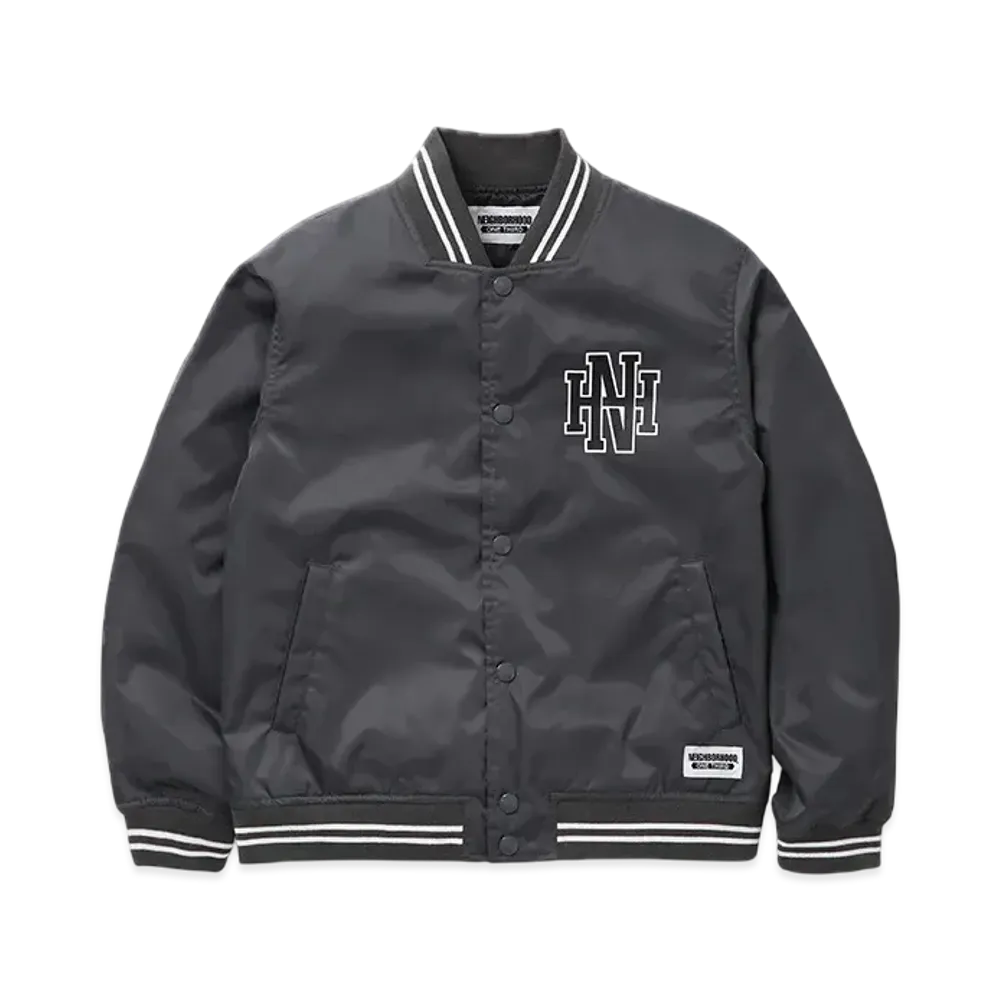 NEIGHBORHOOD OT . Baseball Jacket "Charcoal"