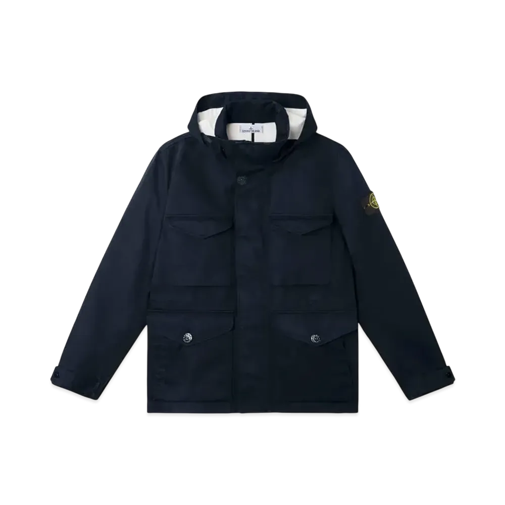 Stone Island 4100064 Raso Gommato 3L Organic Cotton "Navy Blue"