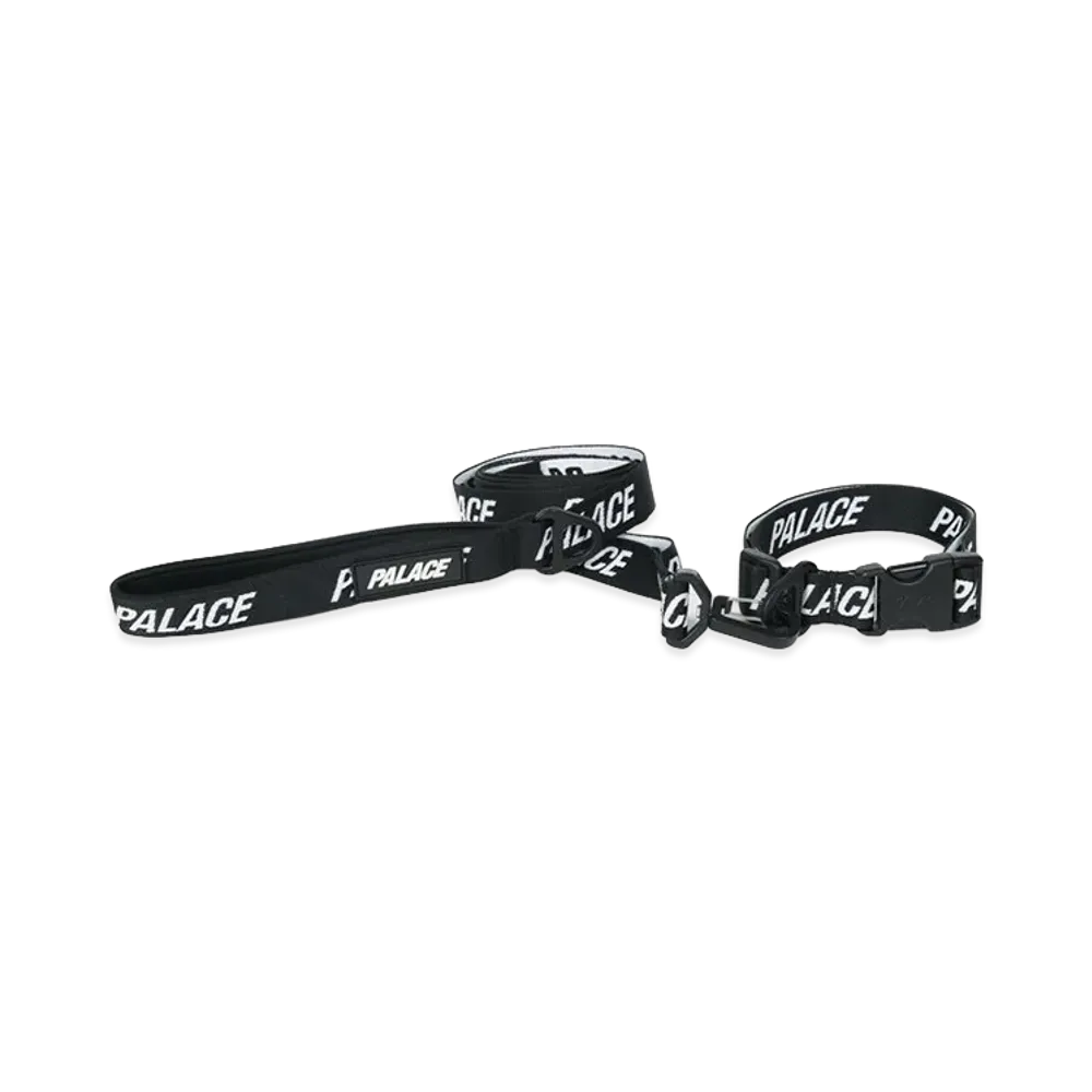 PALACE Jacquarded Dog Collar And Lead "Black"