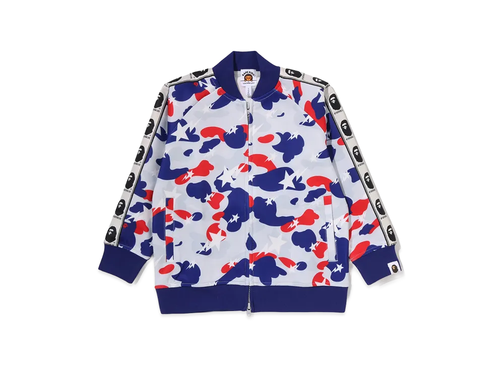 A BATHING APE Kids Sta Strike Camo Tape Track Jacket "White"