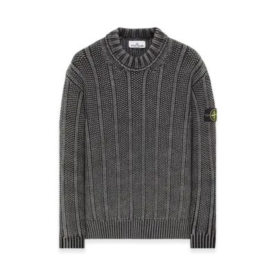 Stone Island 568T1 Dust Treatment Pure Wool Mock Turtleneck Knit - 23FW "Black"