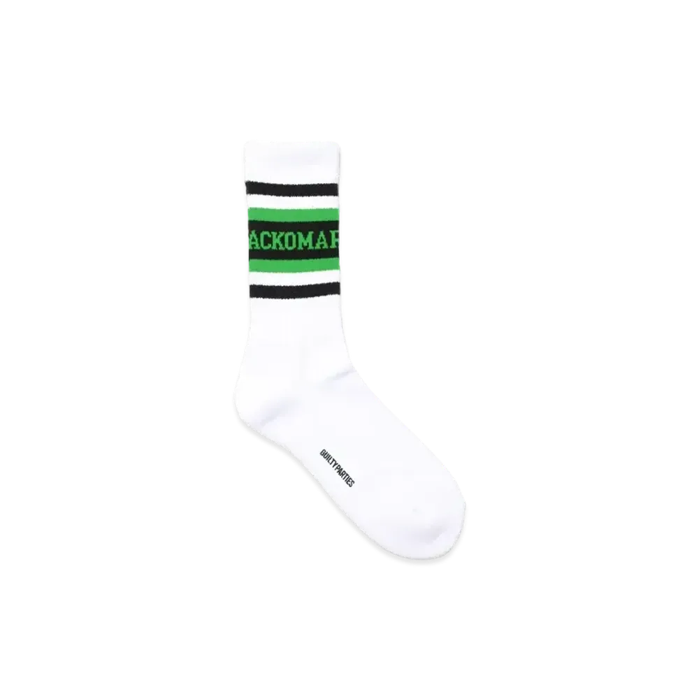 WACKO MARIA Logo Jacquard Socks "White - Green"