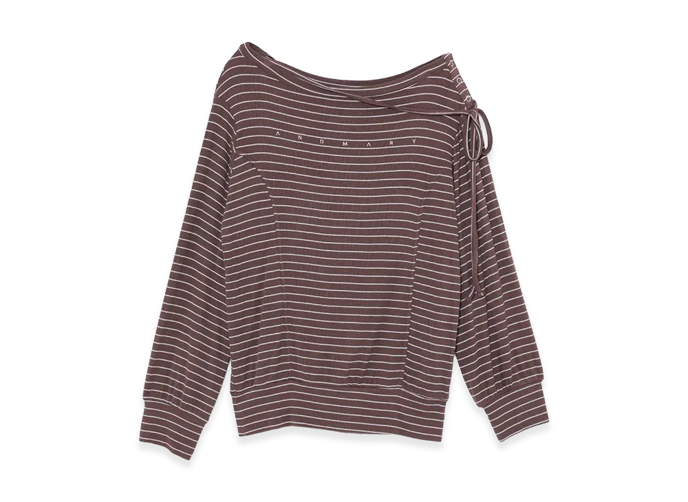ANDMARY Women's Amy Loose Oneshoulder Tops "Brown"