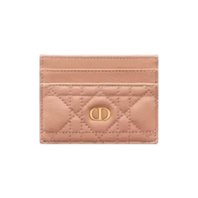 Dior Carfive Grid Card Holder "Rose Pink"