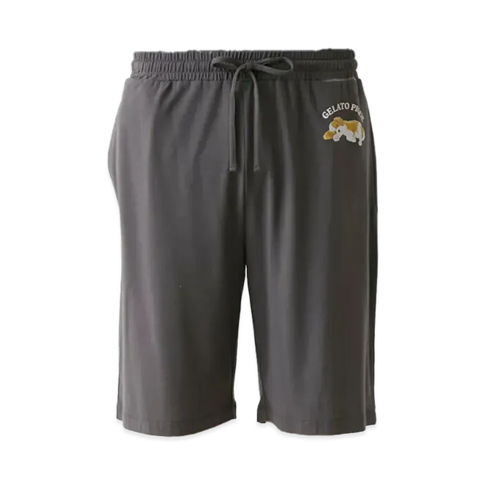 GELATO PIQUE Homme Cool To The Touch Rayon Sleeping Dog One-Point Shorts "Dark Gray"