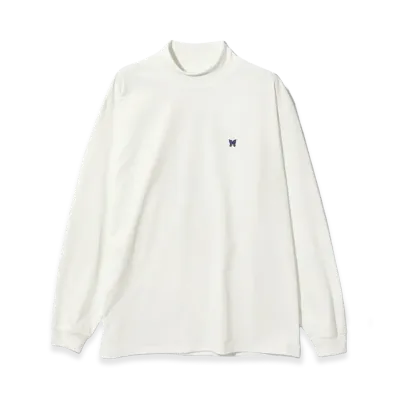 NEEDLES L/S Mock Neck Tee Poly Jersey "White"
