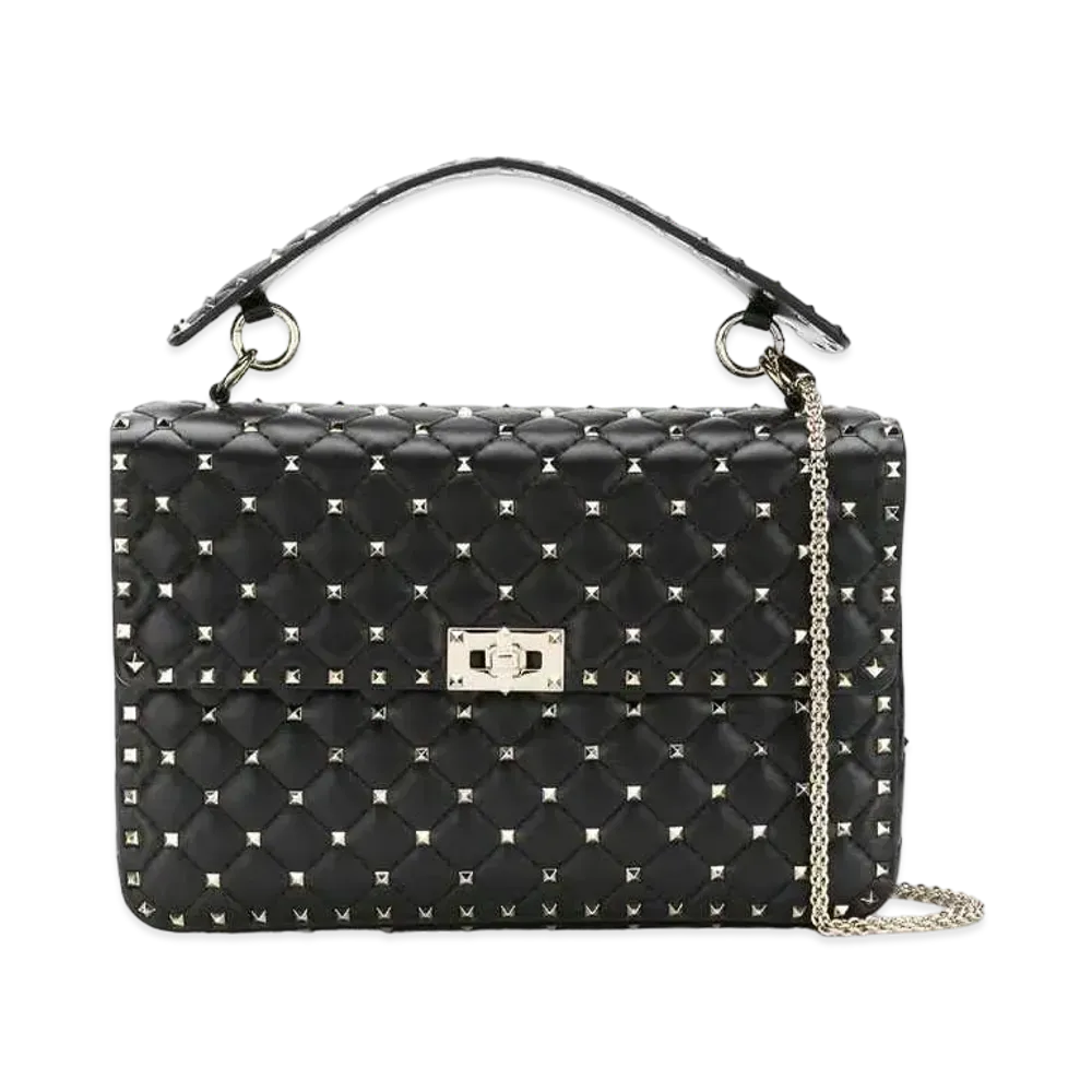 Valentino Rock Studs Spike Chain Bag "Black"
