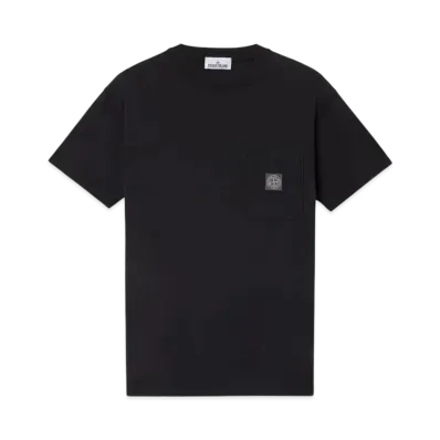 Stone Island 2100219 Organic Cotton Jersey Fissato Effect "Black"