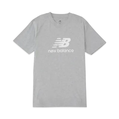 New Balance Stacked Logo Short Sleeve T-Shirt "Athletic Gray"
