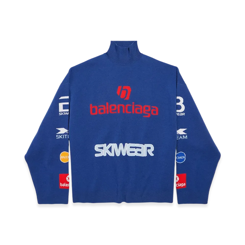 BALENCIAGA Sponsor Long Sleeve Turtleneck "Blue/Multicolor"