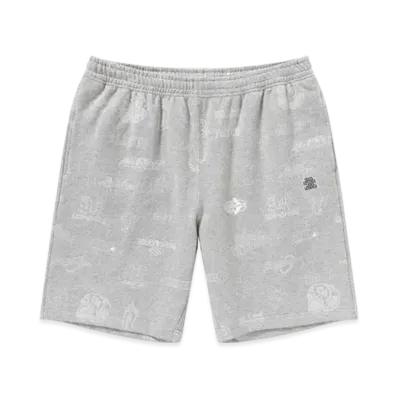 Blackeyepatch Sketched Logos Sweat Shorts "Heather Gray"
