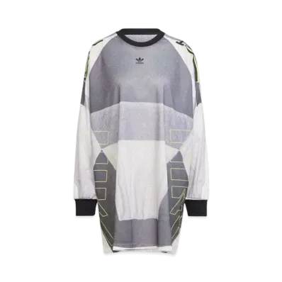 adidas Adilenium Season 2 Oversize Graphic Mesh Long Sleeve T-shirt (Gender Neutral) "Gray Two"
