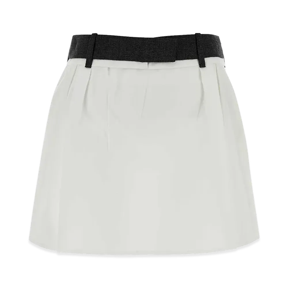 PRADA Women's Poplin Mini Skirt "White"