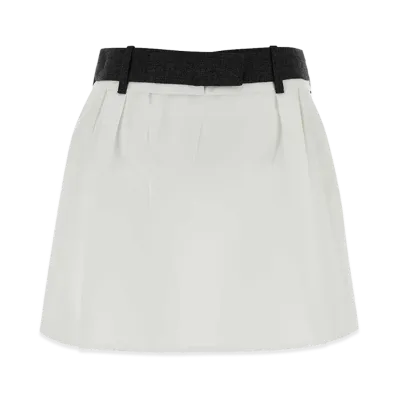 PRADA Women's Poplin Mini Skirt "White"