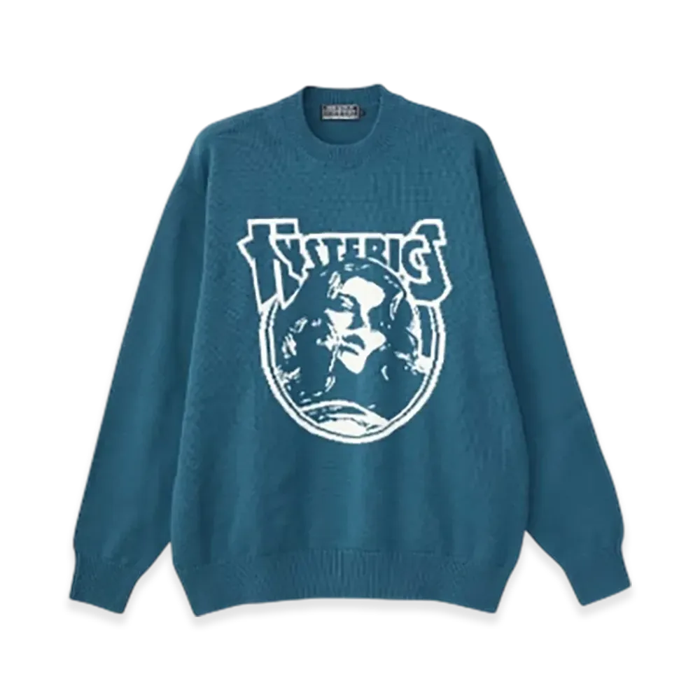 HYSTERIC GLAMOUR Endless Rock Knit Sweater "Blue"