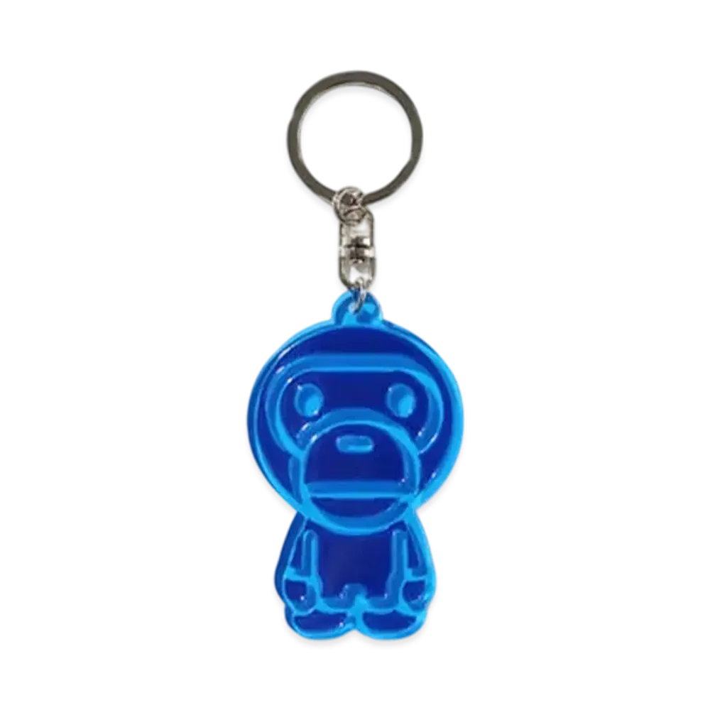 A BATHING APE Baby Milo Reflective Keychain "Blue"