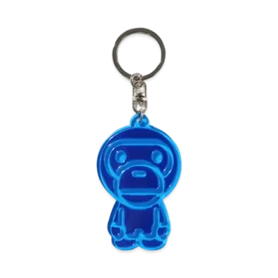 A BATHING APE Baby Milo Reflective Keychain "Blue"