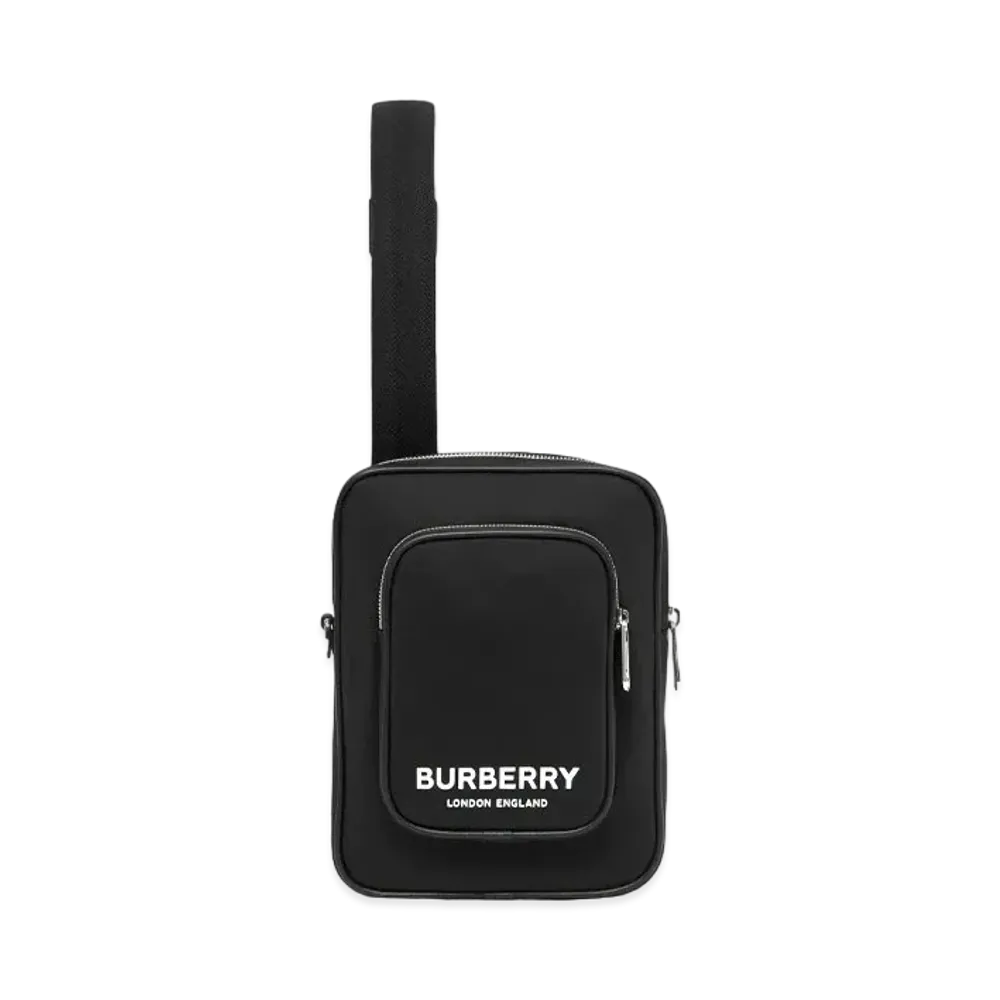 Burberry Logo Print Nylon Cross Body Bag "Black"