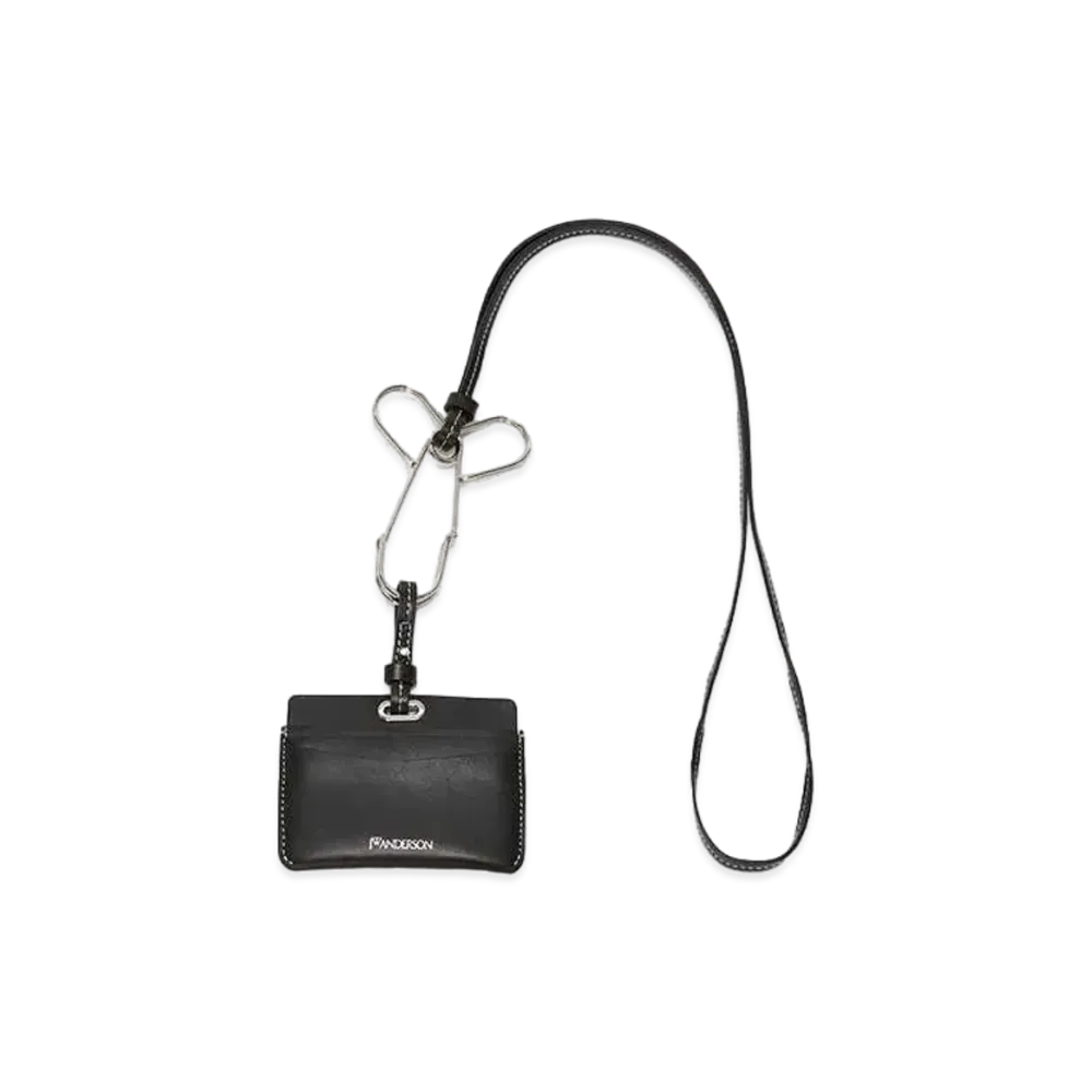 JW ANDERSON Penis Pin Strap Leather Card Case "Black"