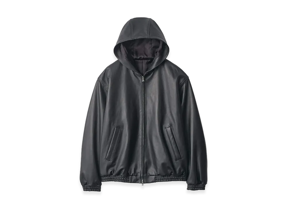 ssstein Lamb Leater Hood Jacket "Black"