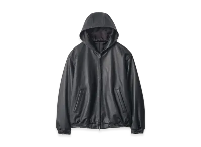 ssstein Lamb Leater Hood Jacket "Black"