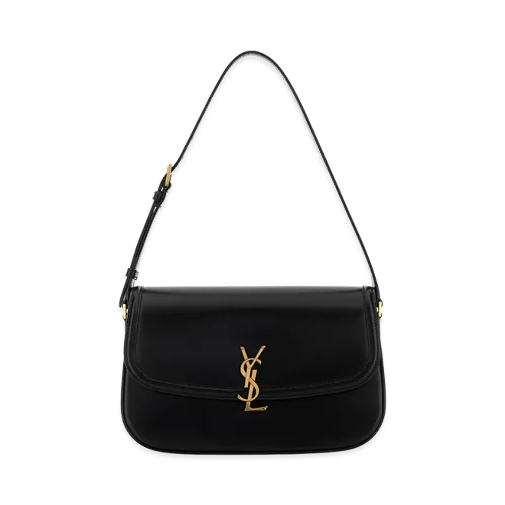 Saint Laurent Women's Leather Medium Solferino Shoulder Bag "Black"