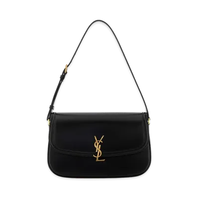 Saint Laurent Women's Leather Medium Solferino Shoulder Bag "Black"