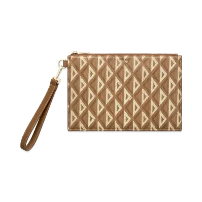 Dior A5 Pouch CD Diamond Canvas "Coffee"