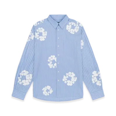 DENIM TEARS Cotton Wreath Oxford Shirt "Blue"