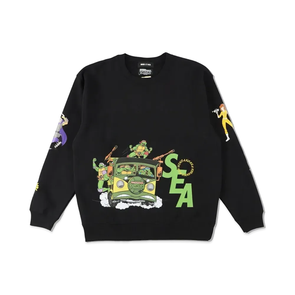 WIND AND SEA x TMNT (TMNT-RIDING) CREW NECK "Black"