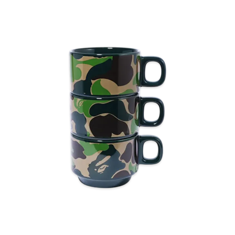 A BATHING APE ABC Camo Stacking Mugs "Green"