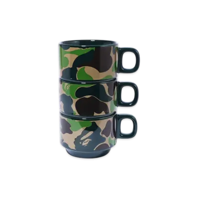 A BATHING APE ABC Camo Stacking Mugs "Green"