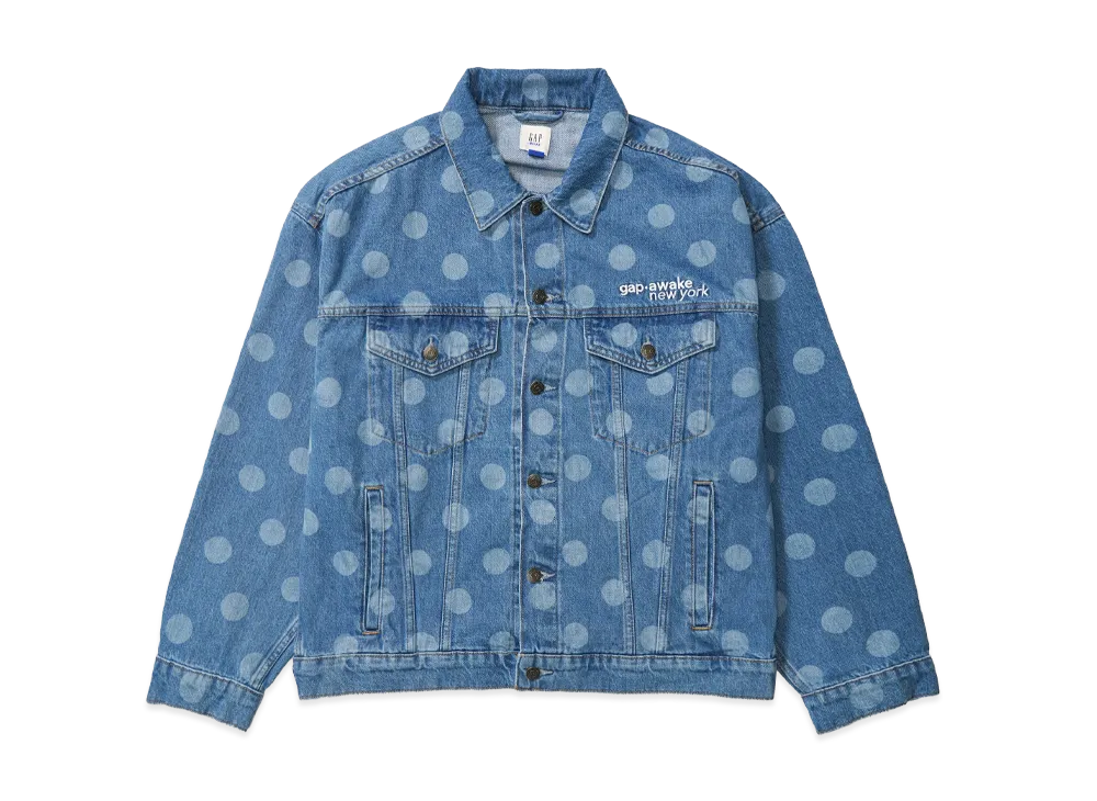 Gap x Awake NY Oversized Polka Dot Icon Denim Jacket "Medium Wash"